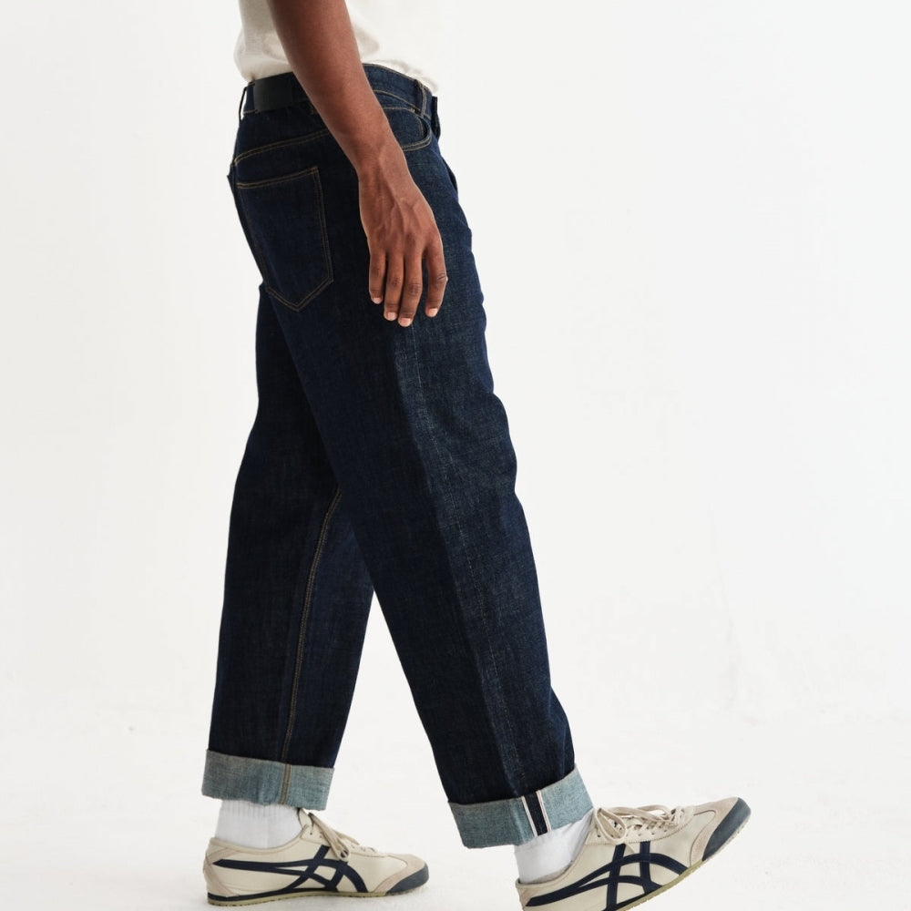 - Felix Loose Fit Denim Jeans - Rinse Wash Selvedge