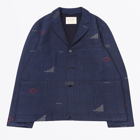 - Somesh 3 Buttoned Lined Blazer - Indigo