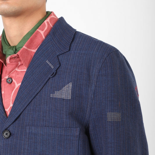 - Somesh 3 Buttoned Lined Blazer - Indigo