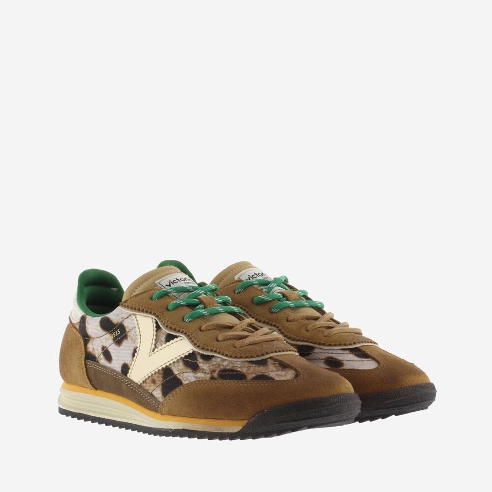 - Saturno Animal Print Sneakers - Camel