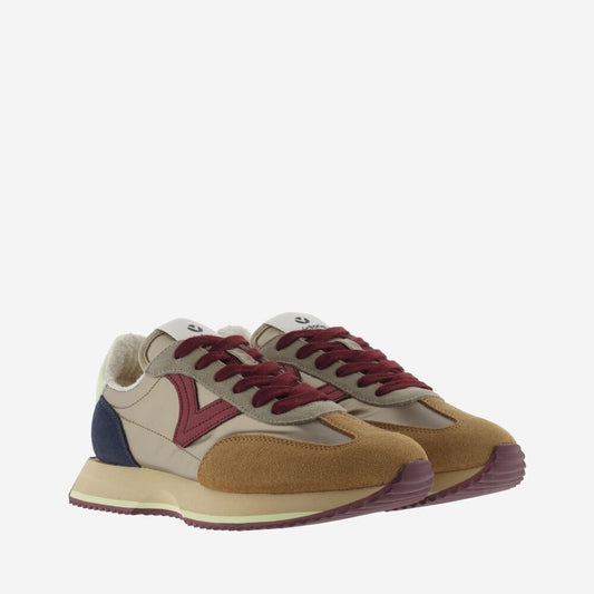 - Cosmos Metallic Nylon and Split Leather Sneakers - Platino