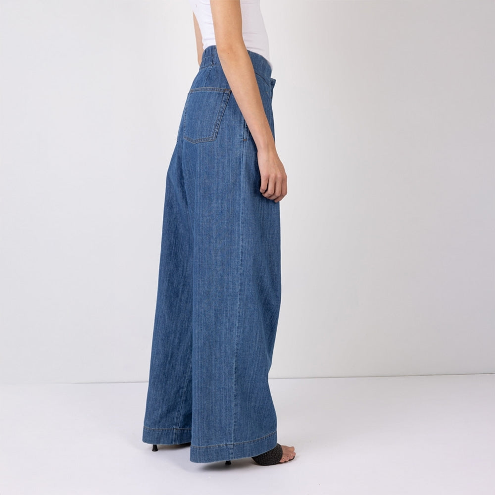 - Nellie High Waist Jeans — Blue Denim