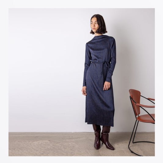 - Milla Crinkle Dress - Navy