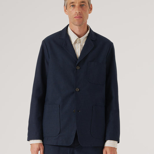 - Lucca Suiting Three Button Jacket - Navy