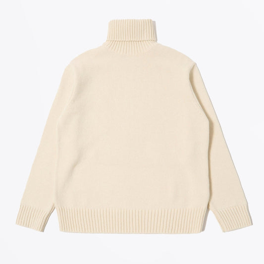 - Recycled Shetland Roll Neck - Ecru