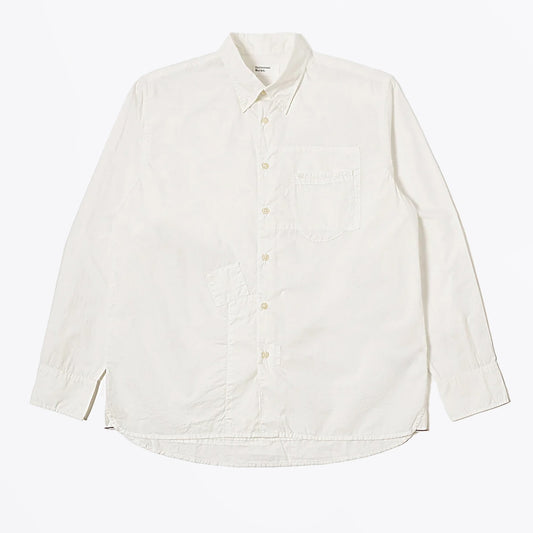 - Poplin Patched Lazy Day Shirt - White