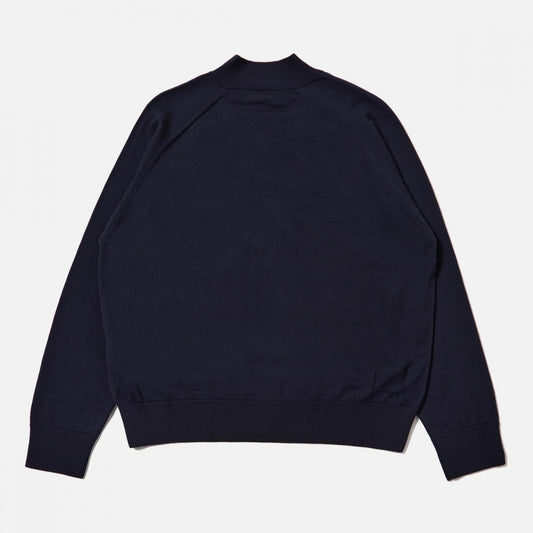 - Loose Merino Cardigan - Navy
