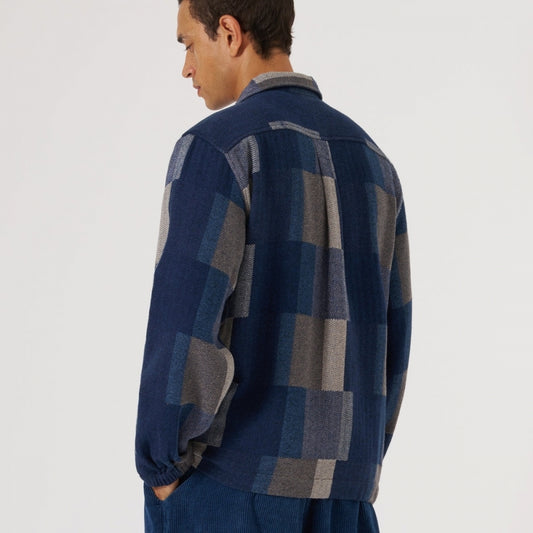 - Japanese Patchwork Tech Overshirt - Navy