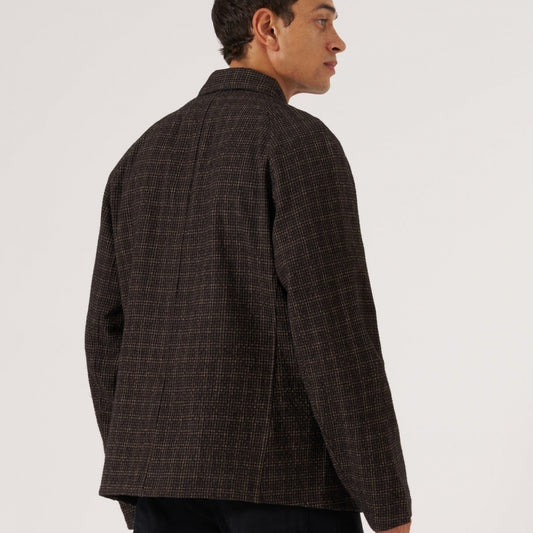 - Cedar Check Station Jacket - Brown