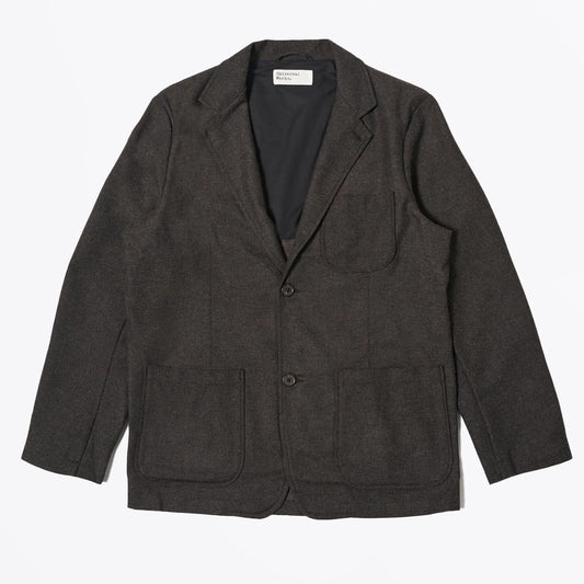 - Upcycled Italian Tweed Two Button Jacket - Brown