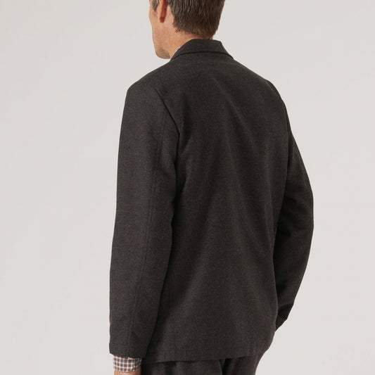 - Upcycled Italian Tweed Two Button Jacket - Brown