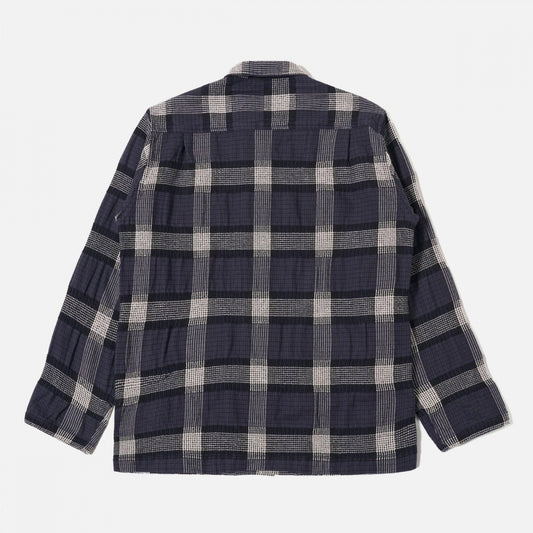 - Polka Check Easy Overshirt - Charcoal