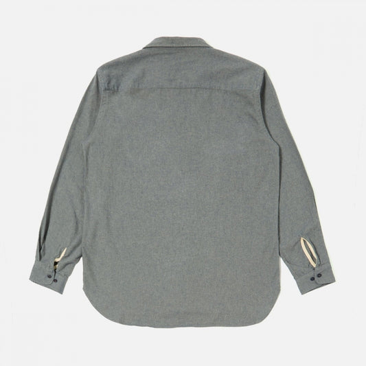 - Brushed Flannel Work Shirt - Navy