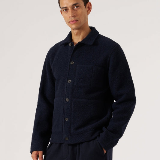 - Wool Fleece Uniform Jacket - Navy