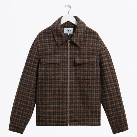 - Osier Drawn Check Jacket - Navy Brown