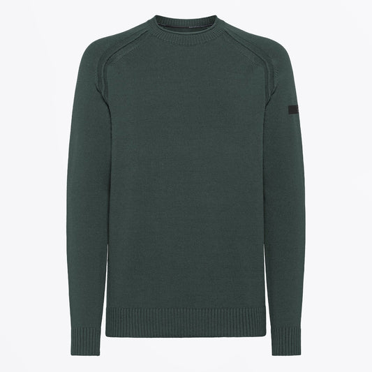 - Cotton Plain Round Knit - Forest Green