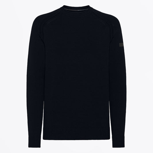 - Cotton Plain Round Knit - Blue /Black