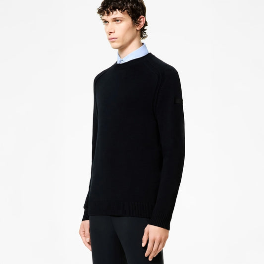 - Cotton Plain Round Knit - Blue /Black