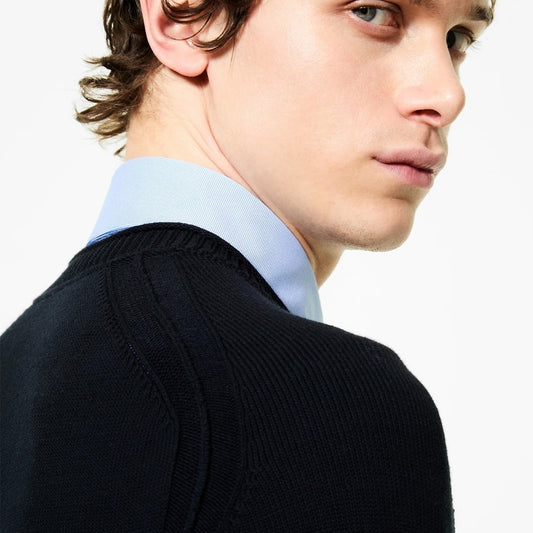 - Cotton Plain Round Knit - Blue /Black