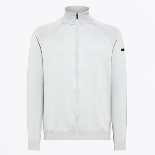 - Amos Cotton Full Zip Knit - Light Grey