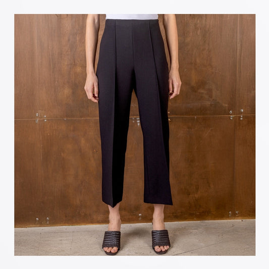 - Sadie Cropped Kick Flare Trousers - Black