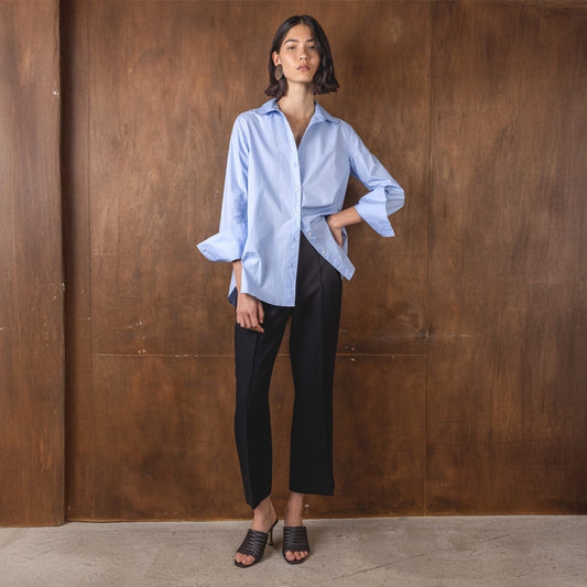 - Sadie Cropped Kick Flare Trousers - Black