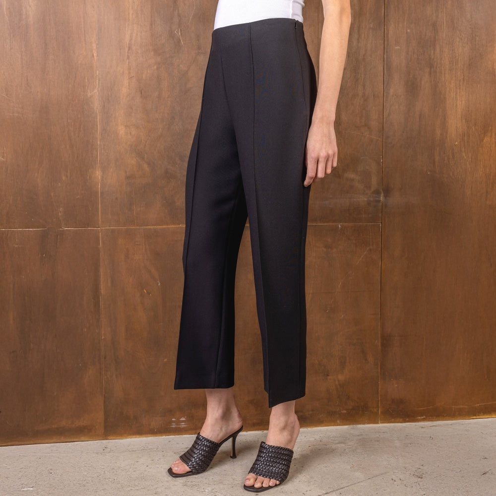 - Sadie Cropped Kick Flare Trousers - Black