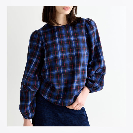 - Rivka Winter Check Blouse - Blue