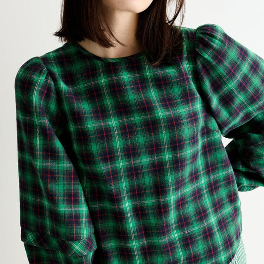 - Rivka Winter Check Blouse - Green