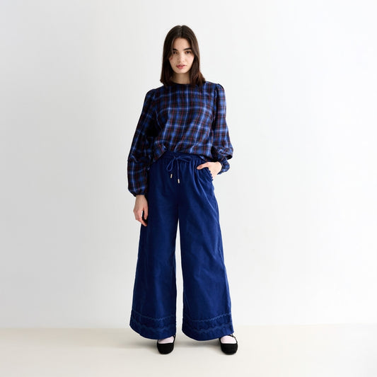 - River Babycord Ric Ran Trim Trousers - Navy