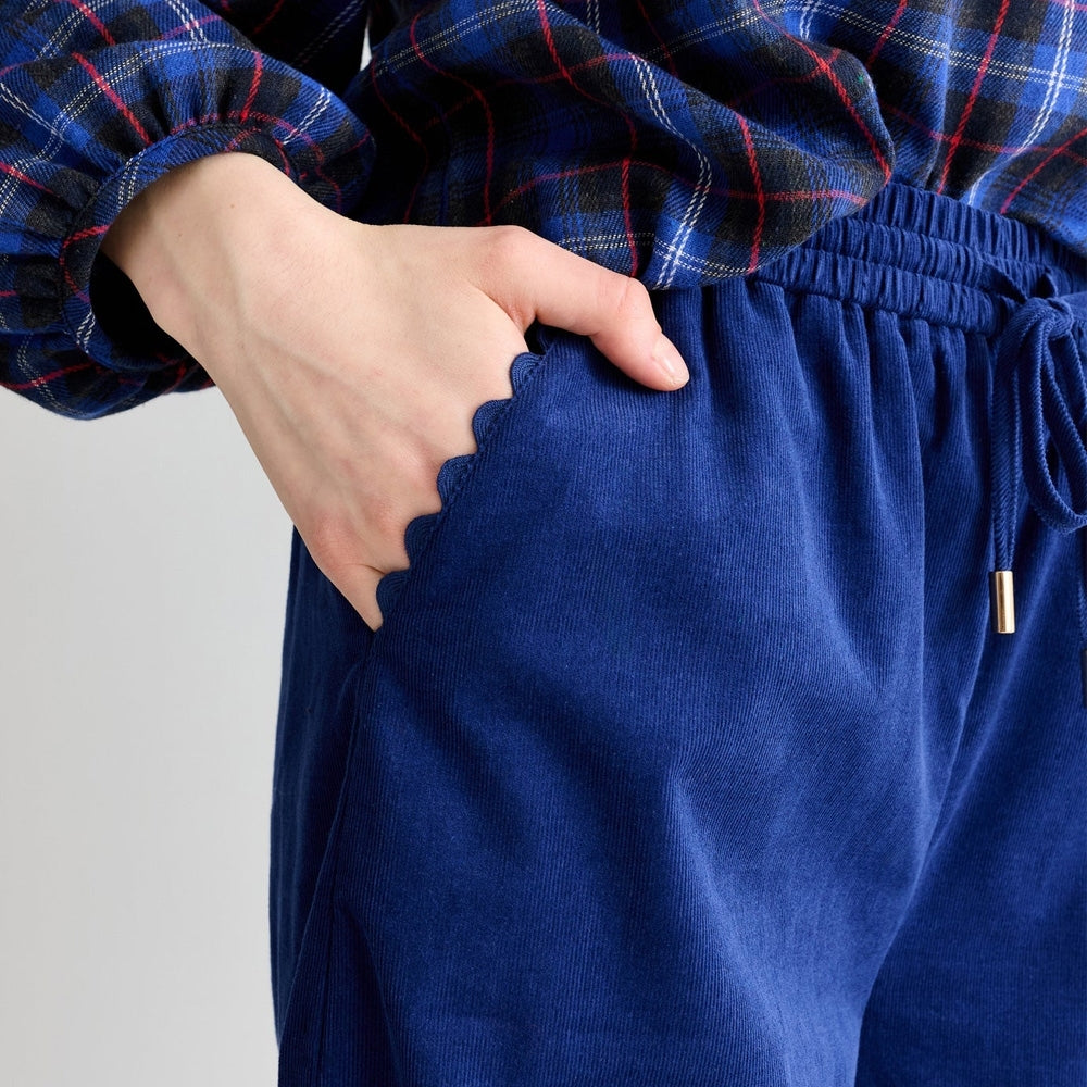 - River Babycord Ric Ran Trim Trousers - Navy