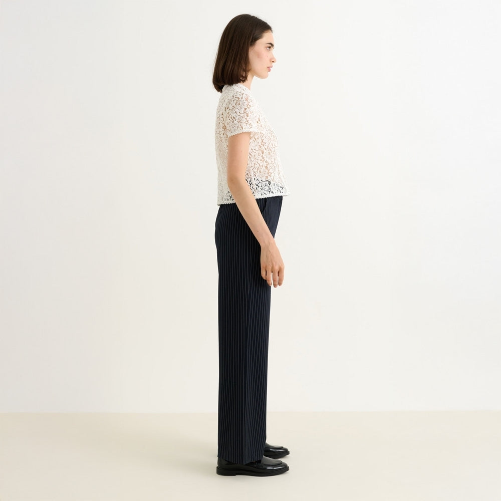 - Tilde Pinstripe Trousers - Navy