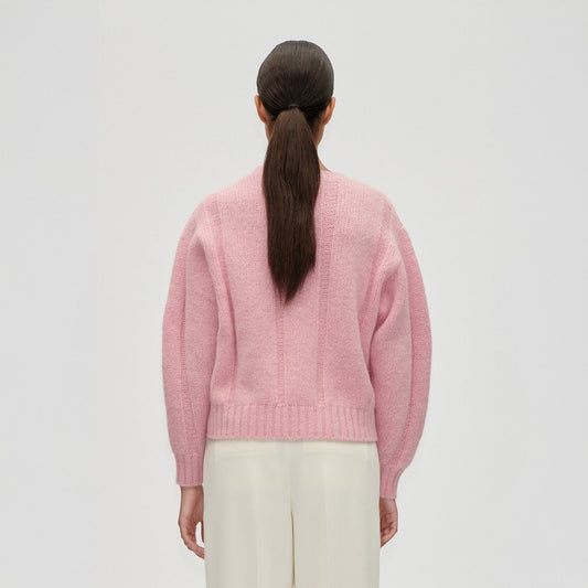 - Crewneck Motif Sweater - Light Pink