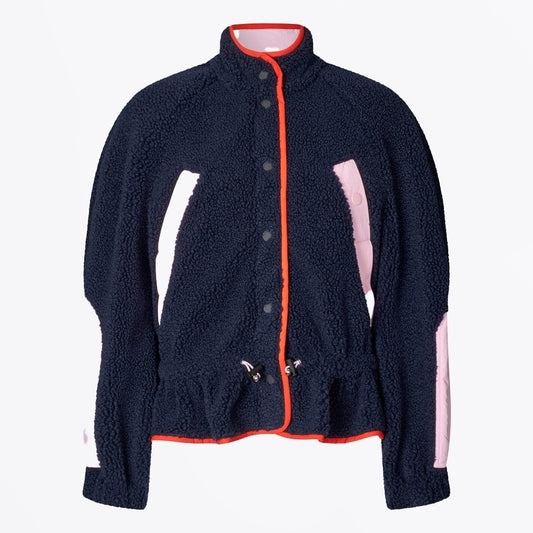 - Dropped Shoulder Gathered Jacket - Black Iris