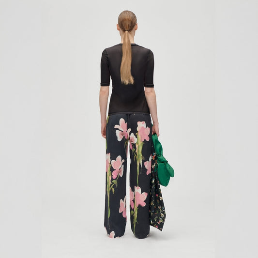 - Elasticated Long Pants - Melting Flowers