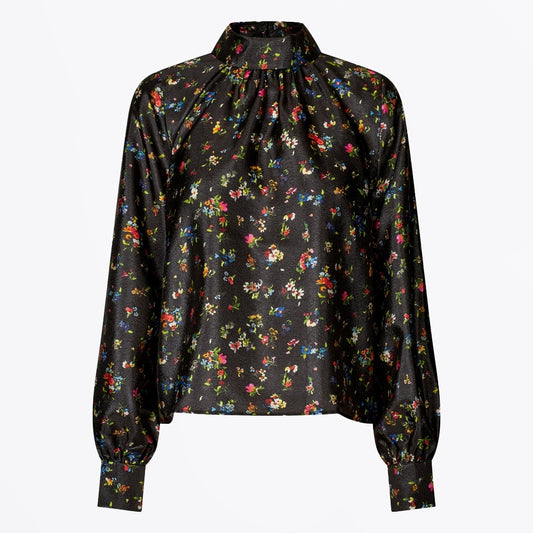 - Gathered Long Sleeve Top - Magnolia Garden