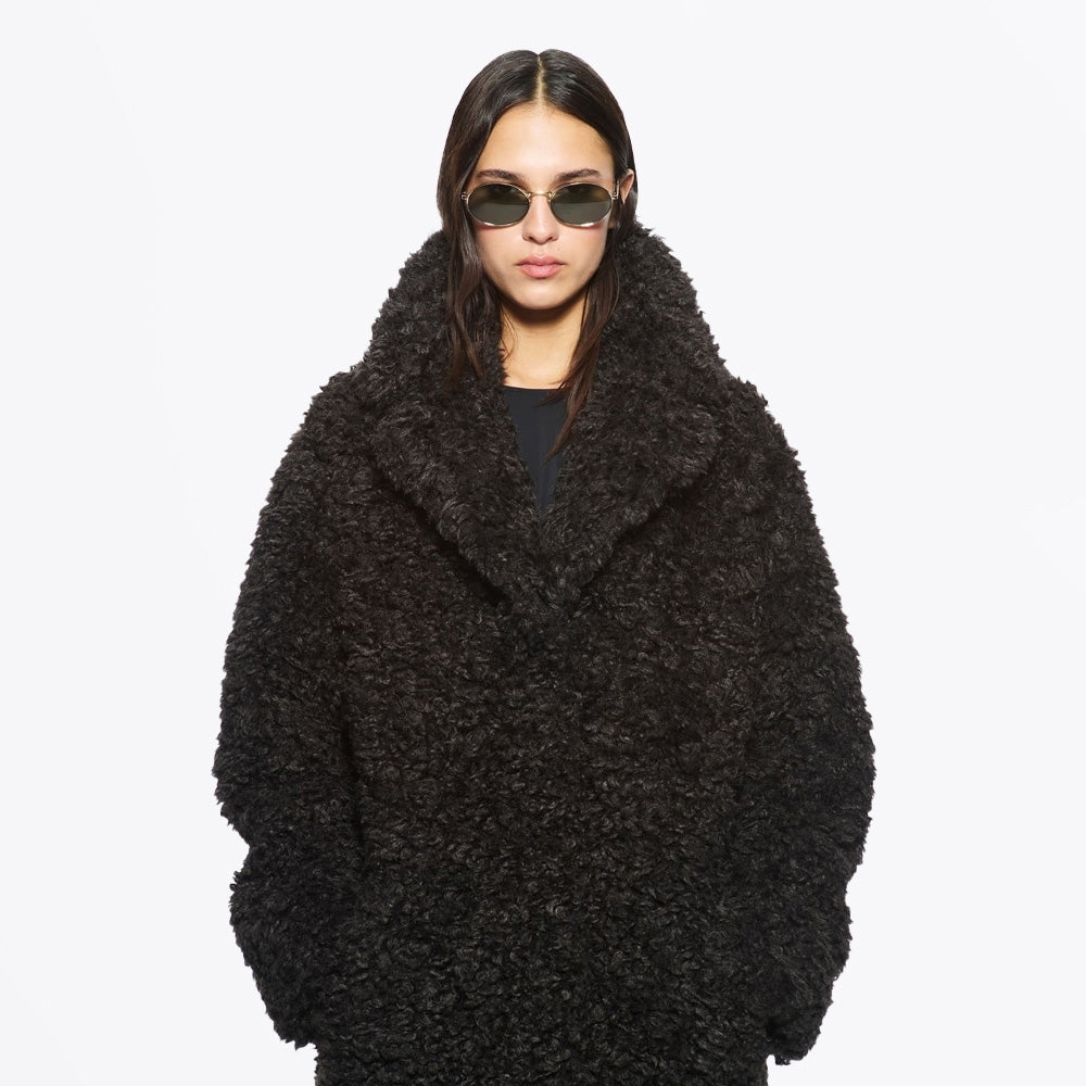 - Camille Cocoon Coat - Dark Chocolate