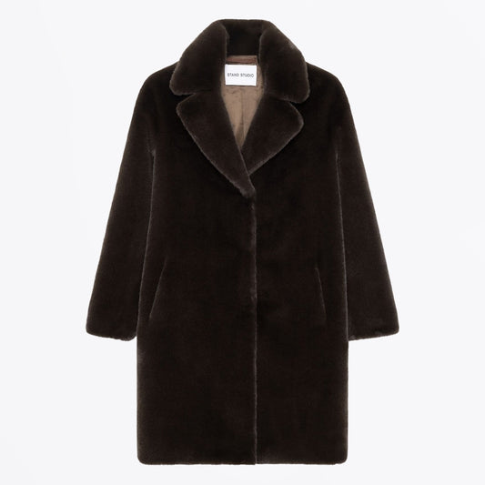 - Camille Cocoon Coat - Ash Brown