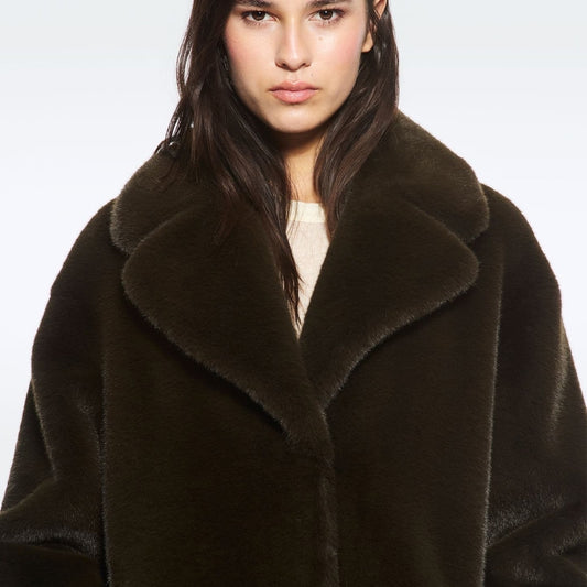 - Camille Cocoon Coat - Ash Brown