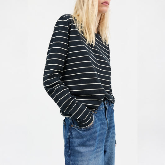 - Loui Blouse - Navy/White Stripe