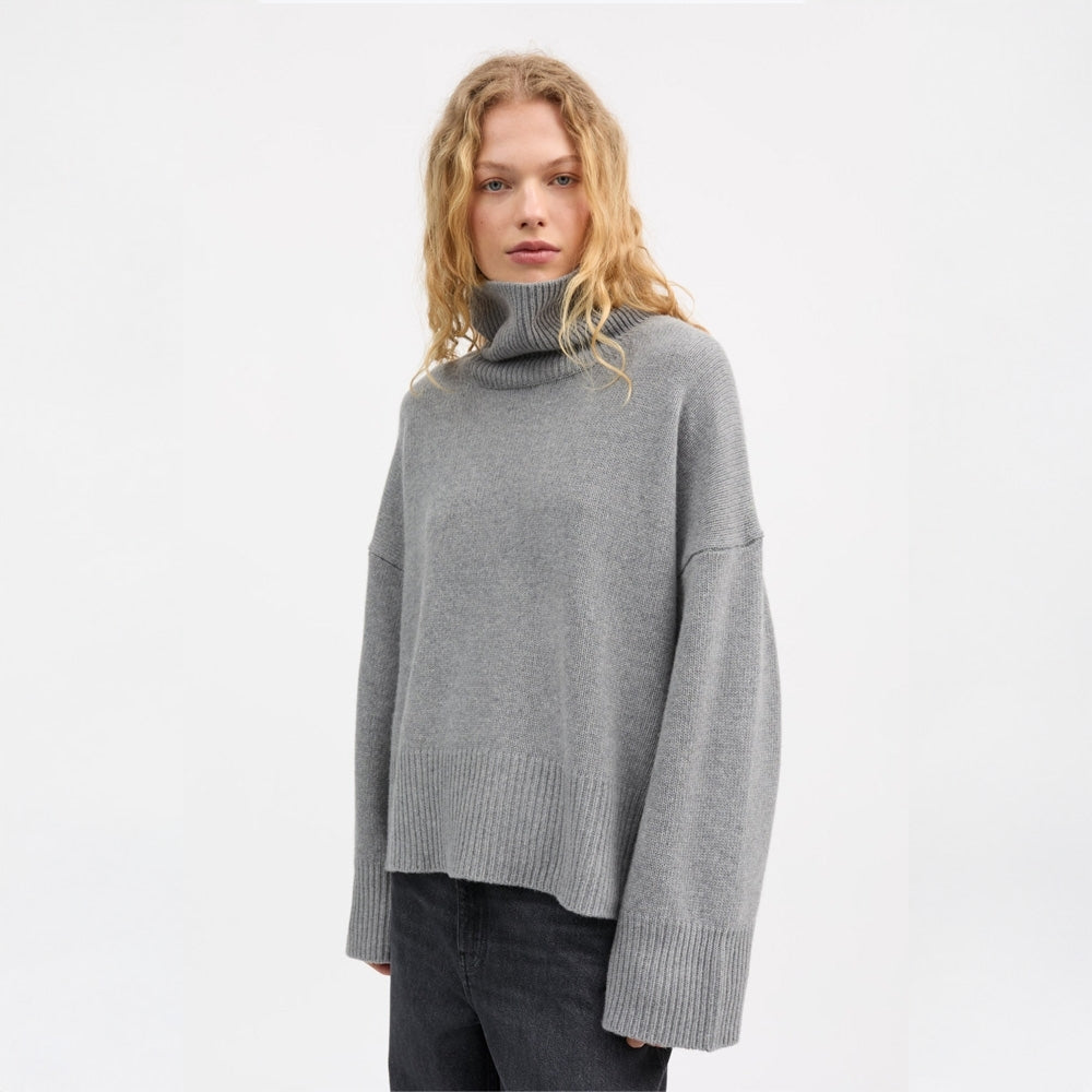 - Silene Turtle Neck - Grey Melange