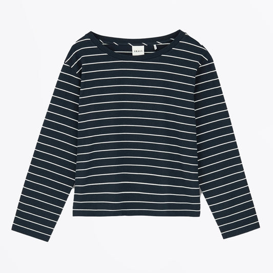 - Loui Oversized Blouse - Navy/White