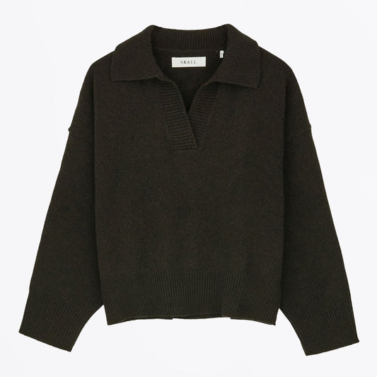 - Dean V-Neck Jumper - Deep Brown