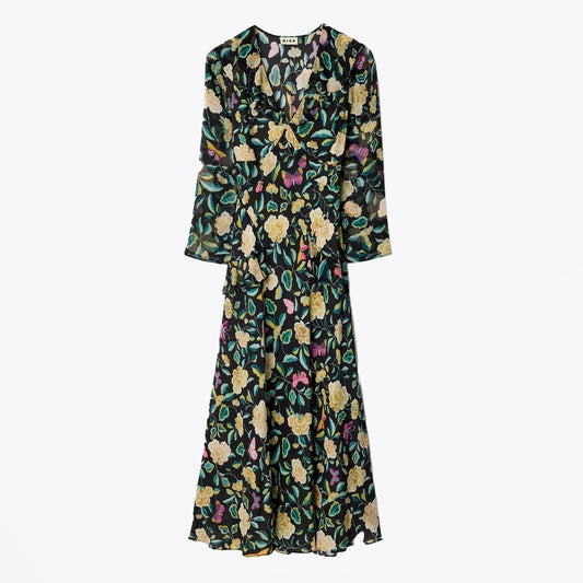 - Cedar Dress - Butterfly Floral Charcoal