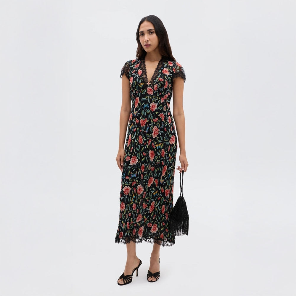 - Clarice Dress - Butterfly Floral Black