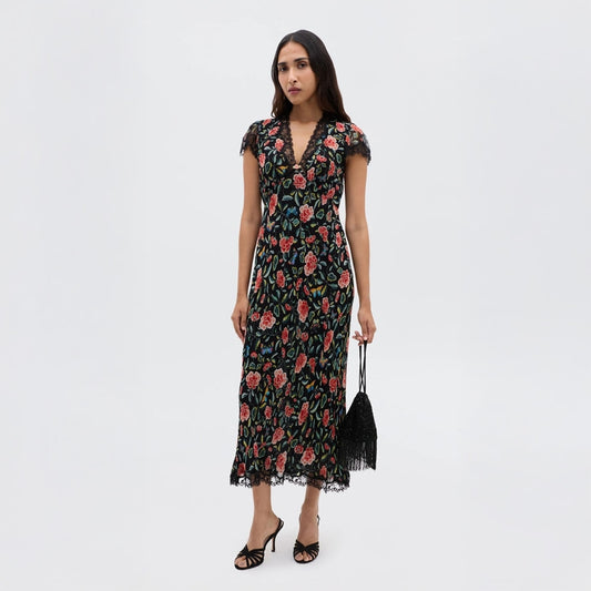 - Clarice Dress - Butterfly Floral Black