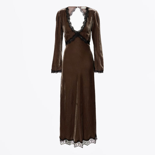 - Alesha Velvet Dress - Mink