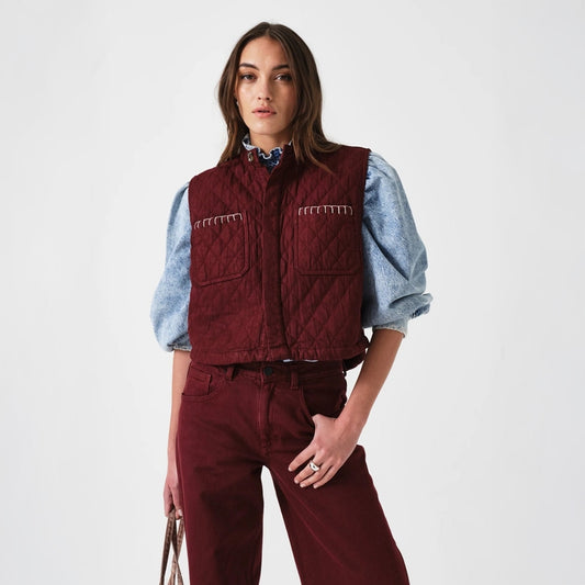 - Quilted Pablo Vest - Mulberry