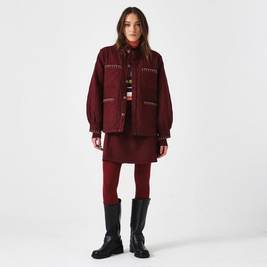 - Quilted Pablo Jacket - Mulberry