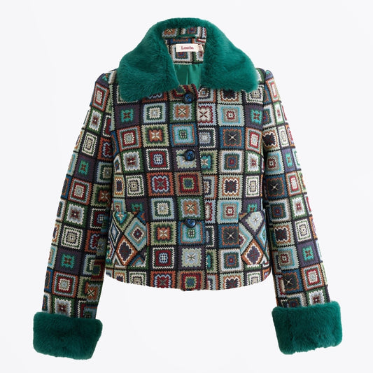 - Kent 70's Patch Jacquard Jacket